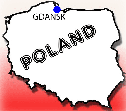 where-is-gdansk-poland map of poland showing where Gdansk is